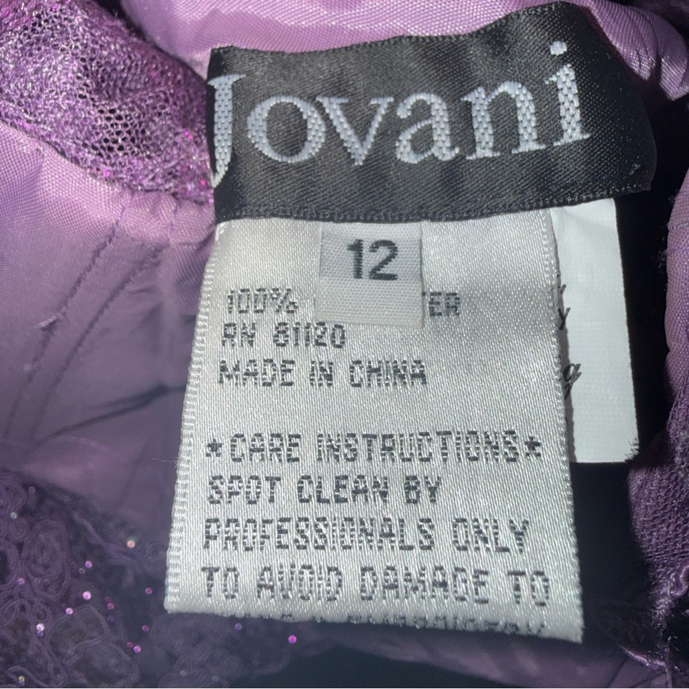 Jovani 1267 Purple Strapless Beaded Corset Mermaid Tulle Fairy Gown Sz 12 - Picture 7 of 16